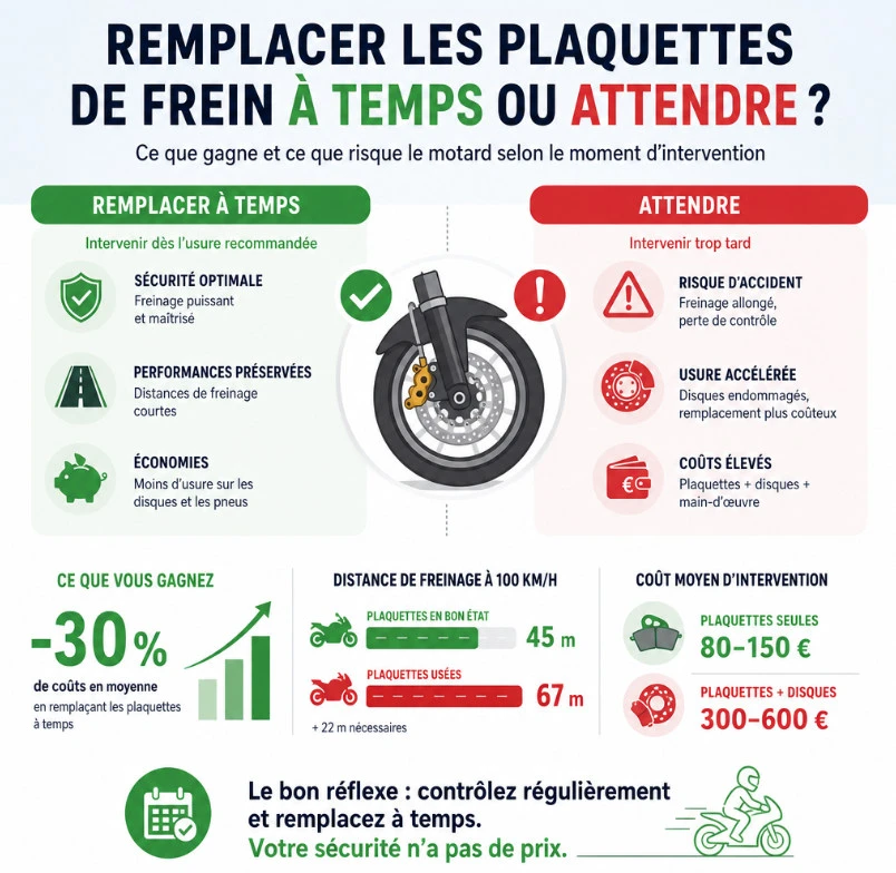 Les plus et les moins à changer ses plaquettes de freins au bon moment