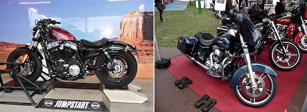 HARLEY et chevaux dans le même box au Prix d'Amérique.