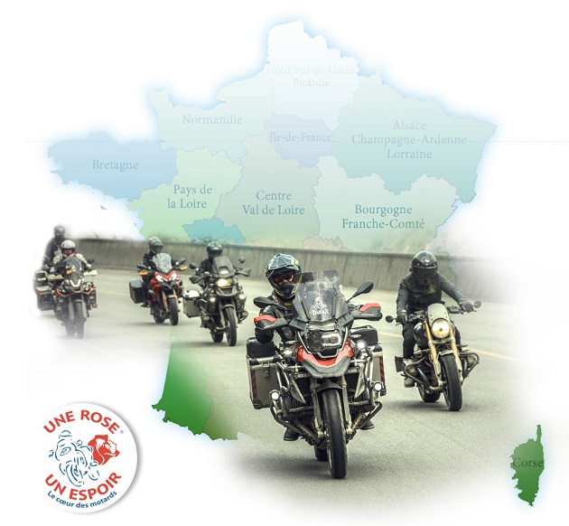Une rose, un espoir - Des motards contre le cancer.