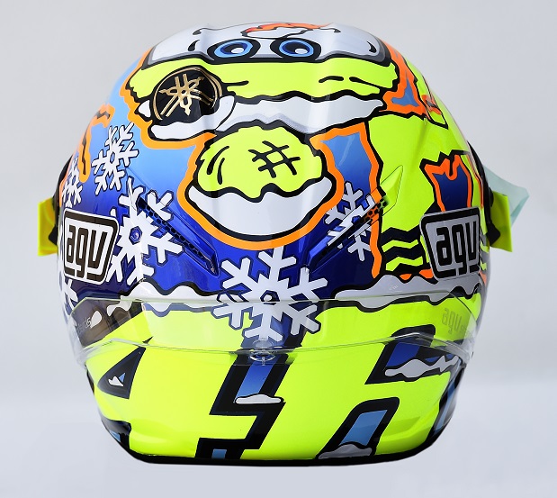 Voici les casques spéciaux 'Winter Test' de Rossi et Iannone.