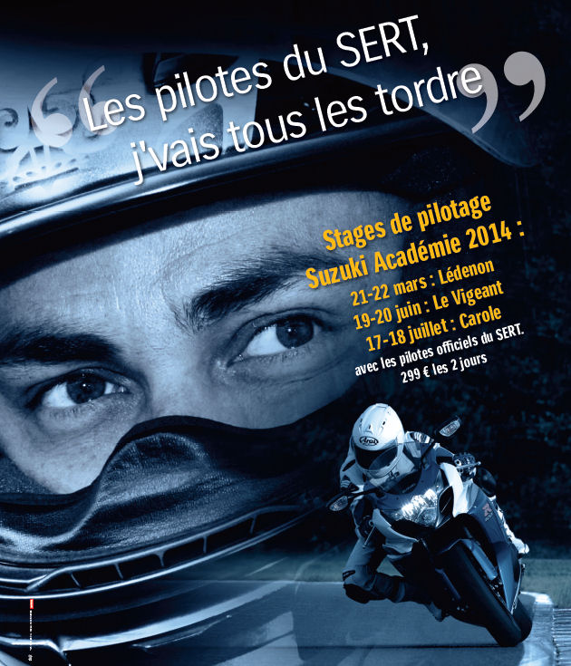 Suzuki Académie : apprenez la piste avec le S.E.R.T.