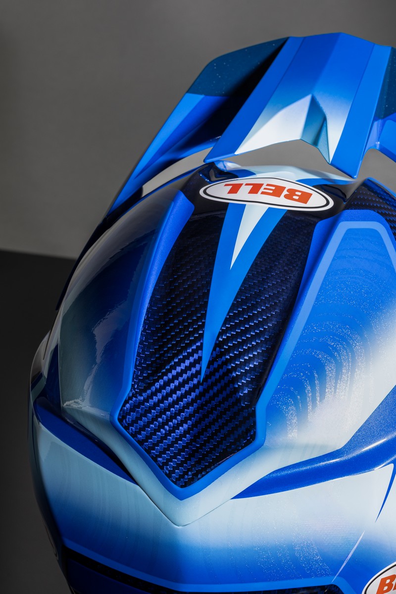 le Moto-10 Spherical bleu vue de derrière