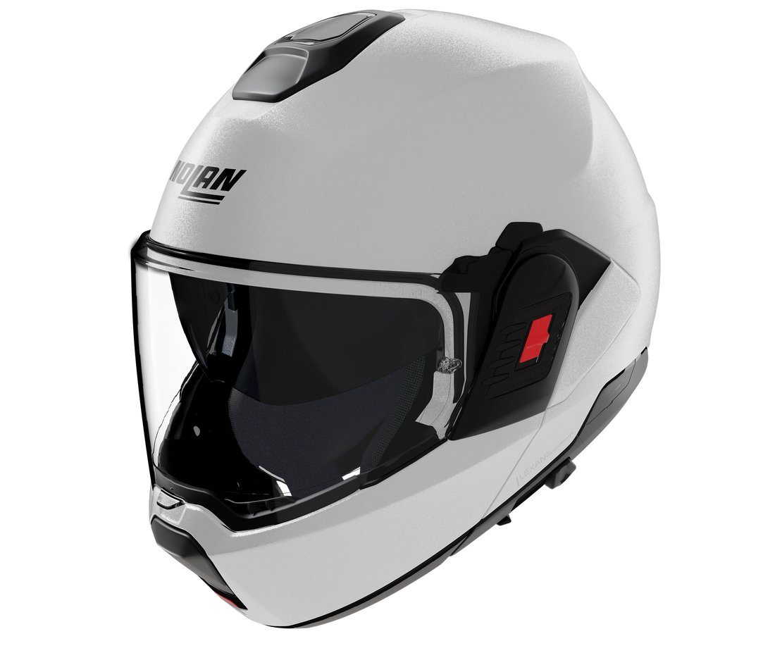 Un casque Nolan N120-1 blanc