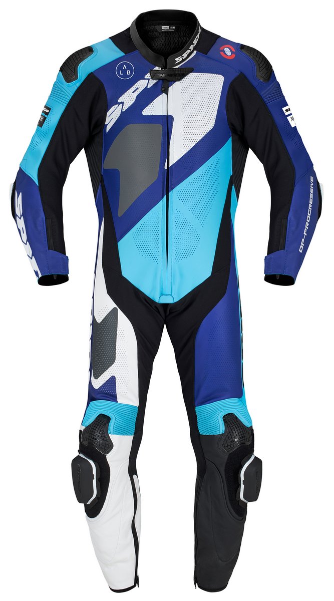 Une combinaison de moto Spidi combinaison Gran Premio Perforated Pro bleu
