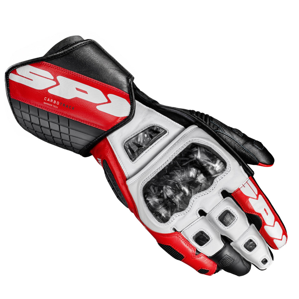 Gant moto Racing Spidi Carbo Track Evo 2 coloris noir et rouge avec renforts Warrior