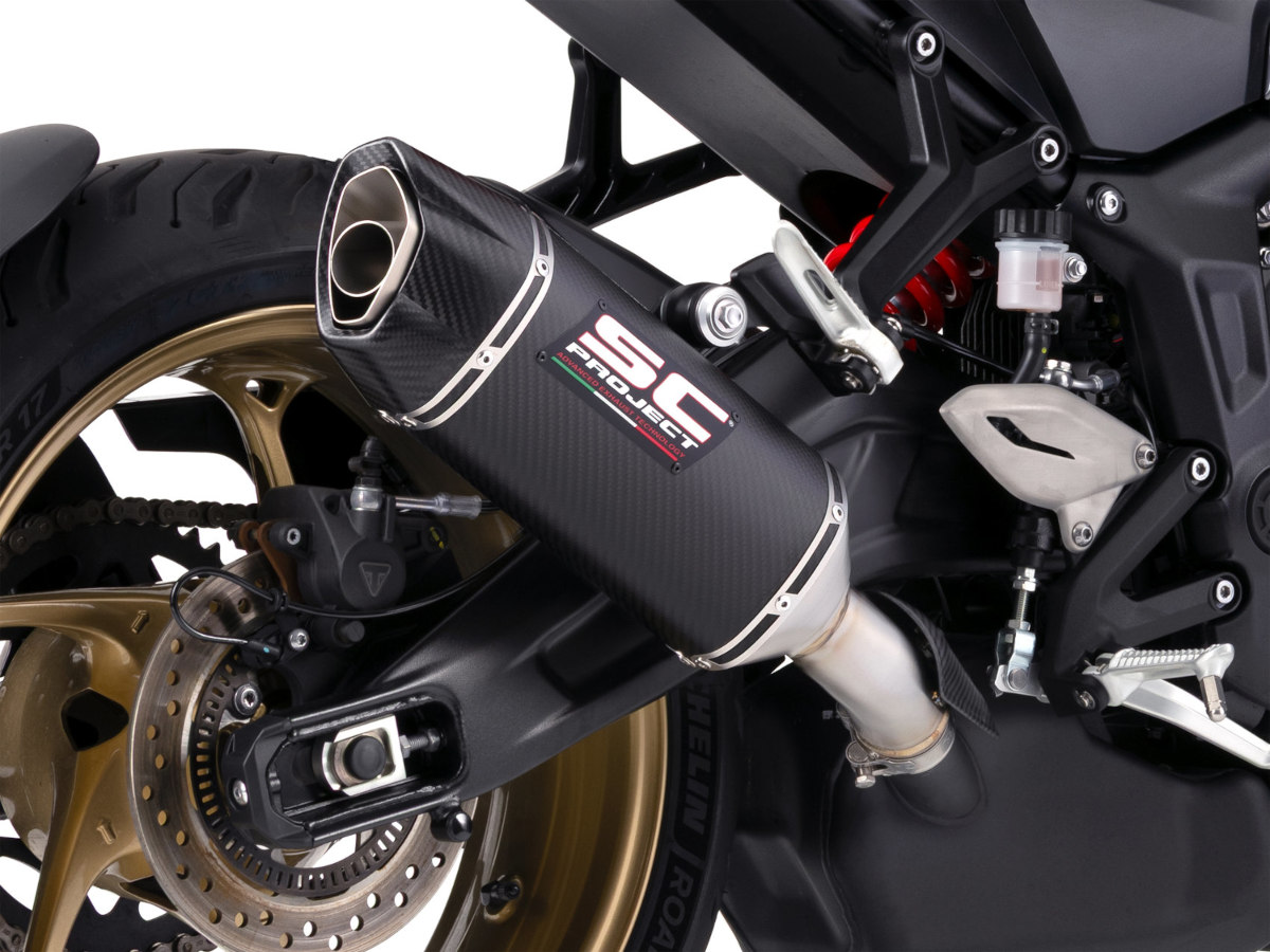 Zoom sur le silencieux SC-Project SC1-X en couleur carbone