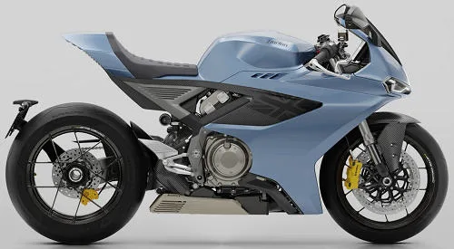 Foto de perfil del 1200 Manx R First Edition 2026 en color azul.