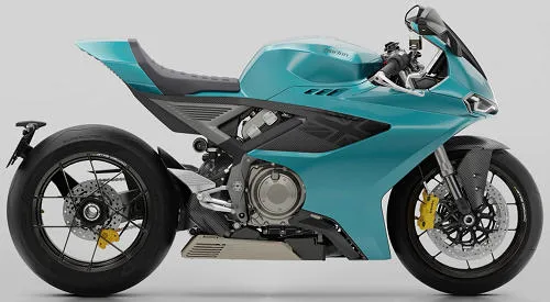 Foto de perfil del 1200 Manx R First Edition 2026 en color azul.