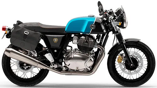 Photo de profil de la Continental GT 650 Thunder Edition 2023 en couleur bleu / noir