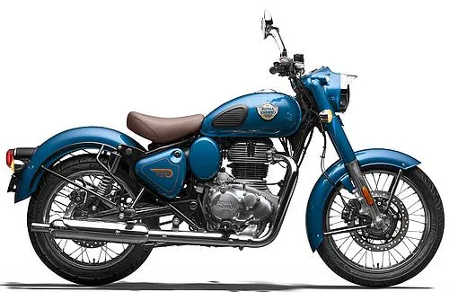 Foto de perfil del Classic 350 2026 en color azul.