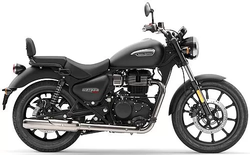 Foto de perfil del Meteor 350 Stellar 2023 en color negro.