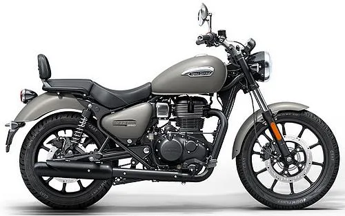 Foto de perfil del Meteor 350 Stellar 2026 en color gris.