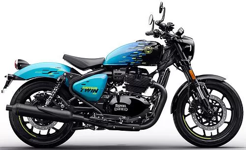 Foto de perfil del Shotgun 650 Motoverse Edition 2024 en color azul.