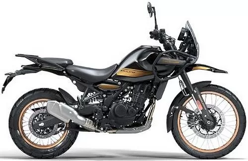 Foto de perfil del 450 Himalayan 2026 en color amarillo / negro.