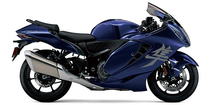 Photo de profil de la GSX1300R Hayabusa 2027 en couleur bleu