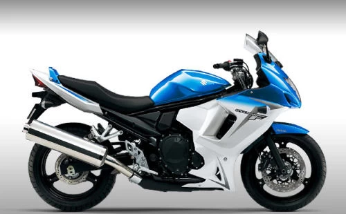 Photo de profil de la GSX-F 650 2012 en couleur blanc / bleu
