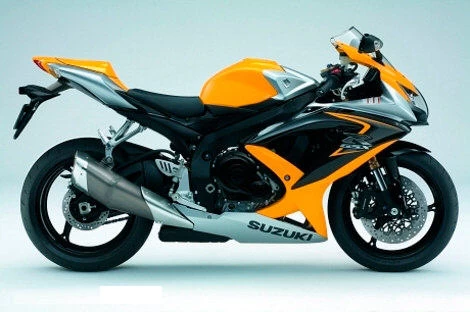 Foto de perfil del 600 GSX-R 2008 en color amarillo.