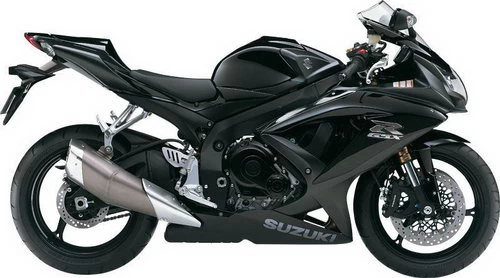 Foto de perfil del 600 GSX-R 2008 en color negro.