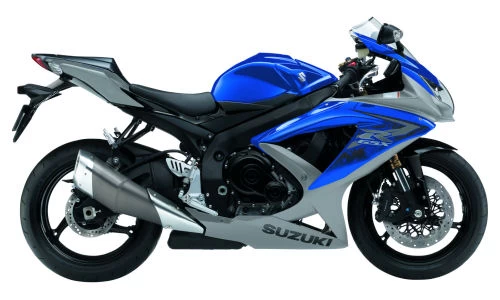 Foto de perfil del 600 GSX-R 2010 en color azul.