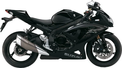 Foto de perfil del 600 GSX-R 2010 en color negro.