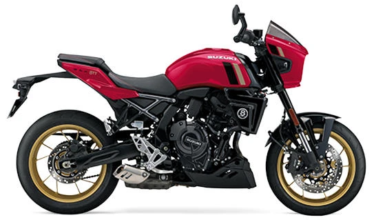 Foto de perfil del GSX-8TT 800 2027 en color rojo.