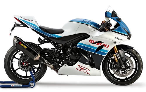 Foto de perfil del GSX-R 1000 R Origins 2018 en color indefinido.