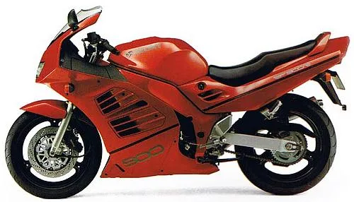 Foto de perfil del RF900R 1994 en color rojo.