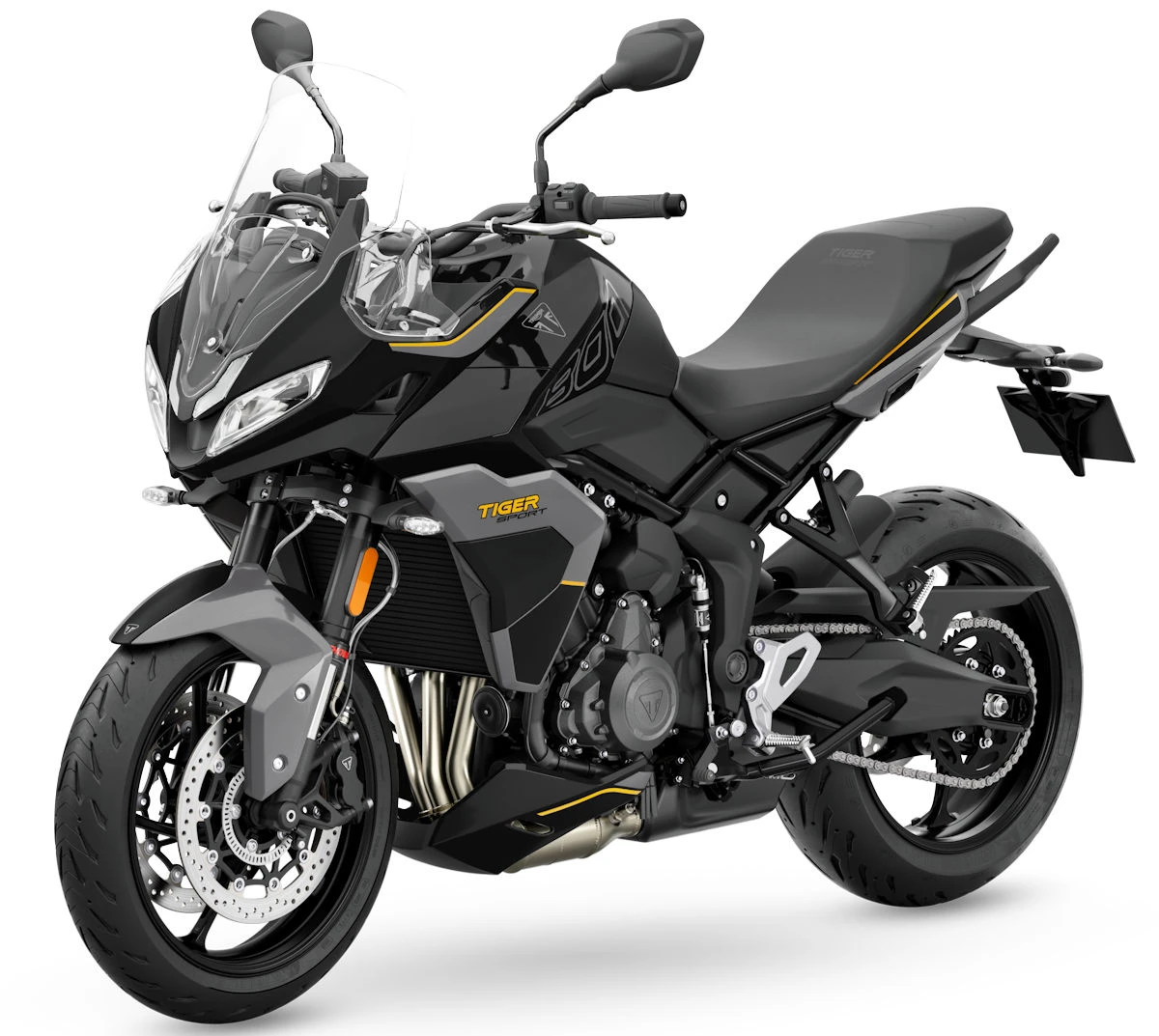 Une moto Triumph 800 Tiger Sport noir de 2027