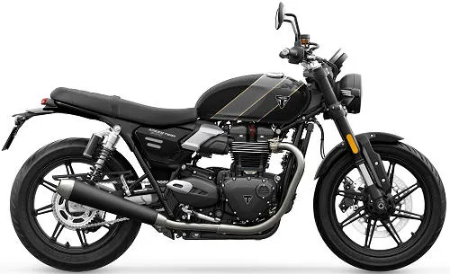 Foto de perfil del nouvelle 900 Speed Twin 2025 en color negro.