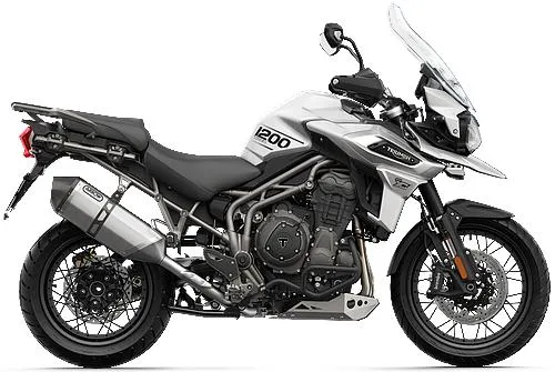 Foto de perfil del Tiger 1200 XCa 2021 en color blanco.