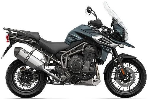 Foto de perfil del Tiger 1200 XCa 2021 en color azul.