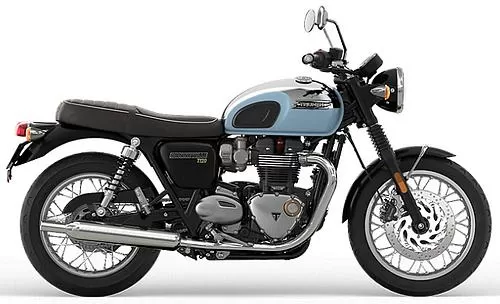 Foto de perfil del 1200 Bonneville T 120 Chrome édition 2023 en color chrome.