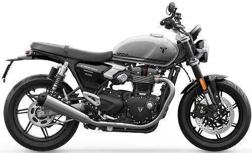 Foto de perfil del 1200 Speed Twin 2025 en color gris.