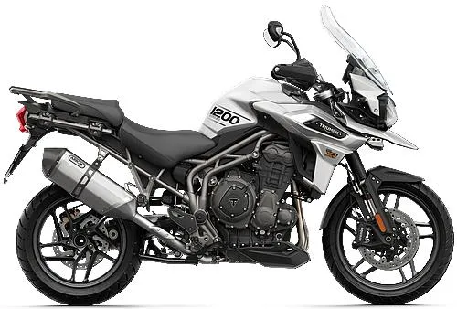 Foto de perfil del Tiger 1200 XRt 2019 en color blanco.