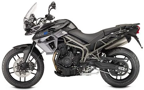 Foto de perfil del Tiger 800 XR 2017 en color negro.