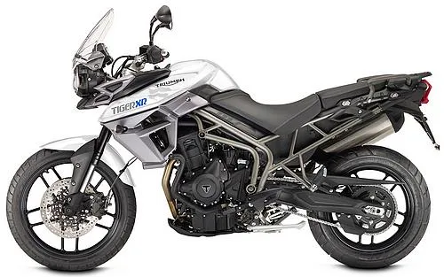 Foto de perfil del Tiger 800 XR 2017 en color blanco.