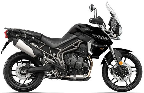 Foto de perfil del Tiger 800 XRt 2020 en color negro.