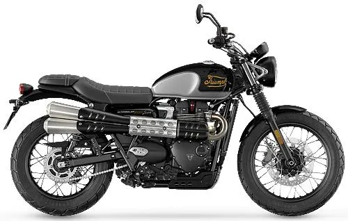 Foto de perfil del 900 Scrambler Icon Edition 2025 en color gris / negro.