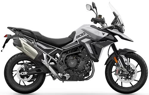 Foto de perfil del Tiger 900 GT 2024 en color blanco.