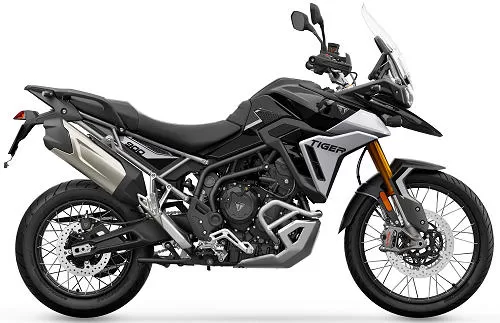 Foto de perfil del Tiger 900 Rally Pro 2024 en color negro.