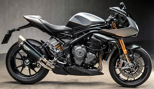 Photo de profil de la Speed Triple 1200 RR Breitling 2024 en couleur gris / noir