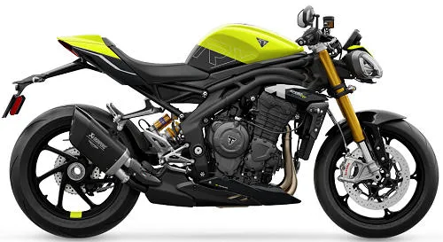 Photo de profil de la 1200 Speed Triple RX 2025 en couleur jaune
