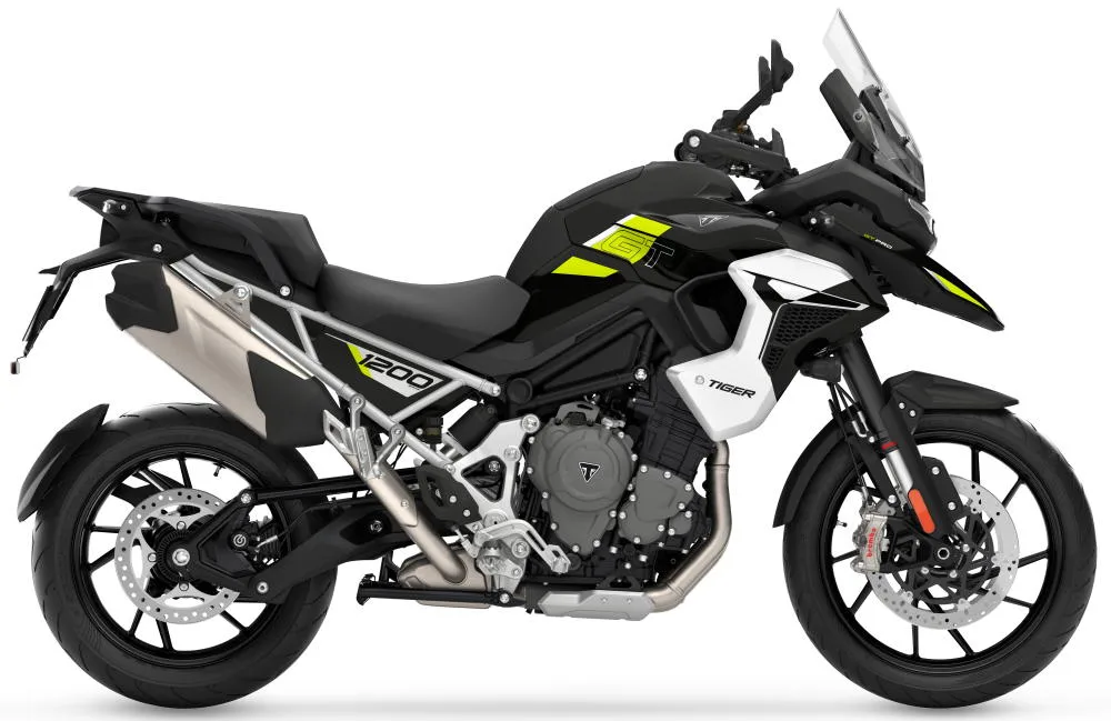 Photo de profil de la Tiger 1200 GT Pro 2027 en couleur jaune / noir