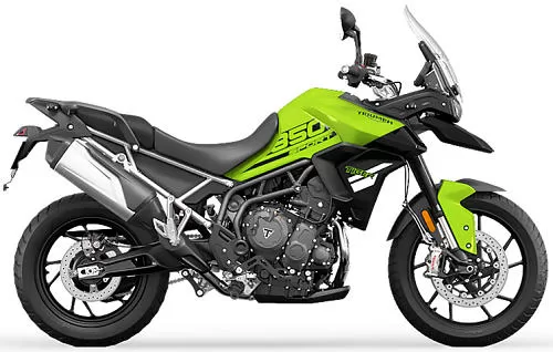 Foto de perfil del Tiger 850 Sport 2025 en color verde / negro.