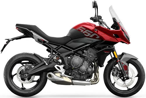 Foto de perfil del Nouvelle Tiger Sport 660 2025 en color rojo.