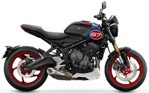 Foto de perfil del 660 Trident Tribute Edition 2025 en color negro / azul.