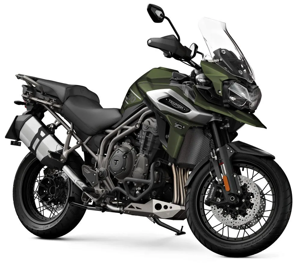 Une moto Triumph 1200 Tiger XCx de 2018.