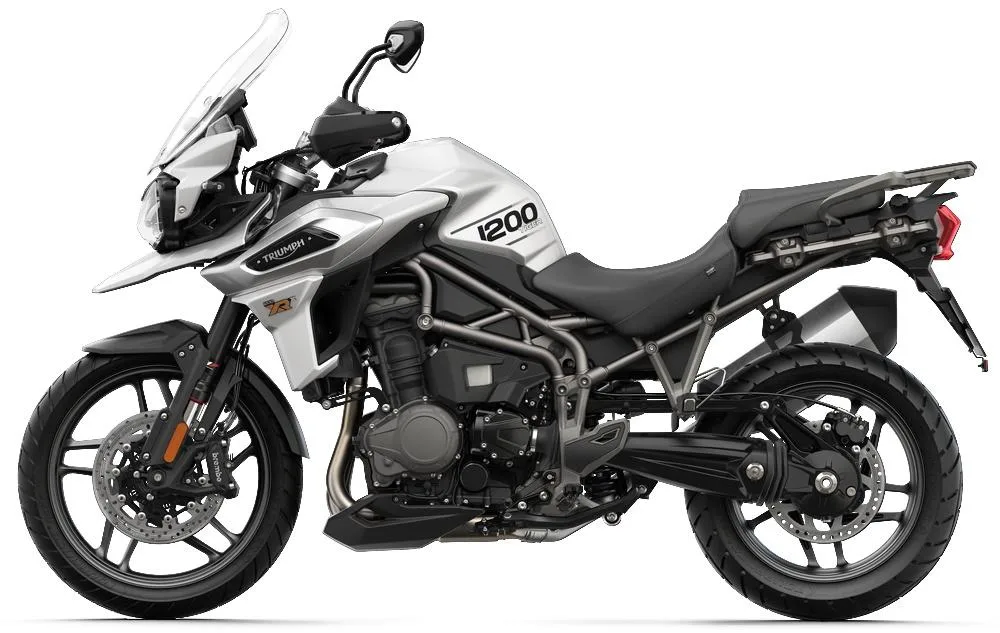 A 2019 Triumph 1200 Tiger XRx Low motorcycle.