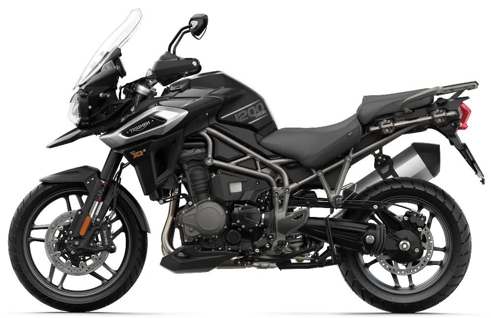 A 2021 Triumph 1200 Tiger XRx motorcycle.
