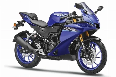 Una moto Yamaha R2 azul
